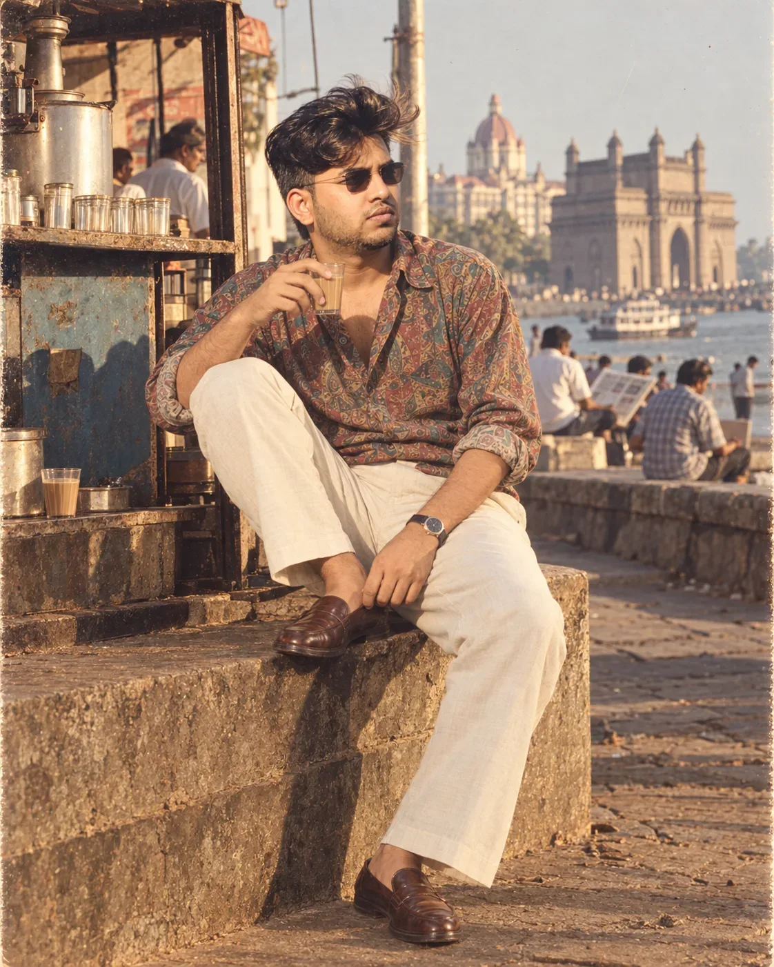 Retro Indian Cinema Street Portrait AI Photo Prompt preview example result