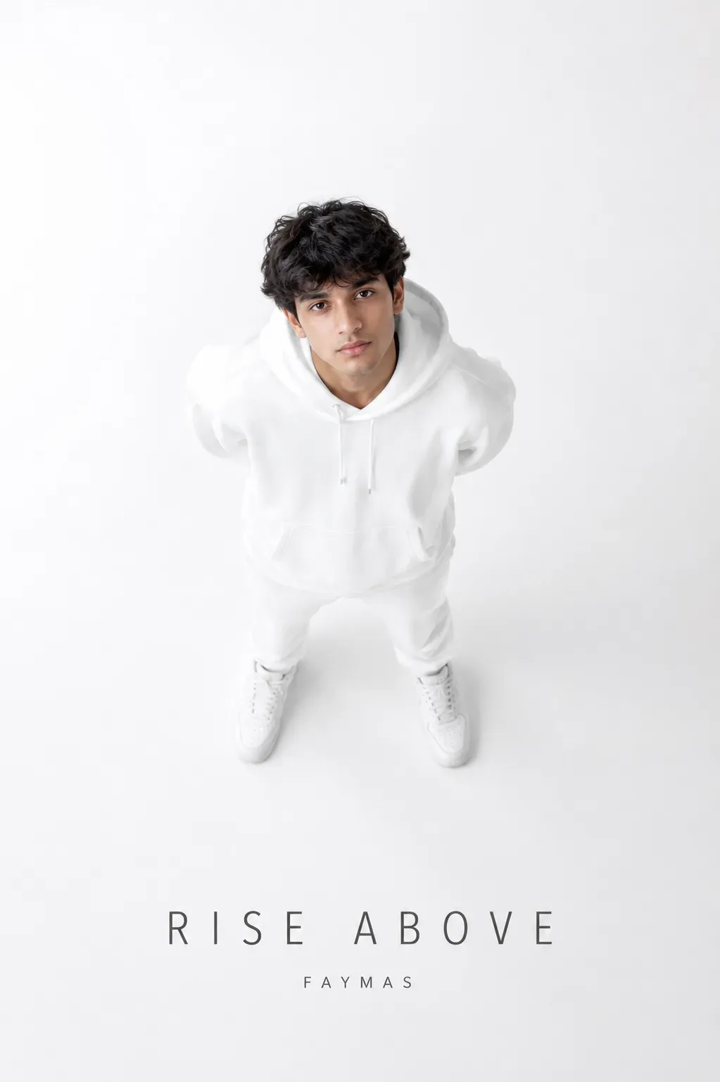 Rise Above Minimalist White Fashion Editorial Portrait AI Photo Prompt preview example result