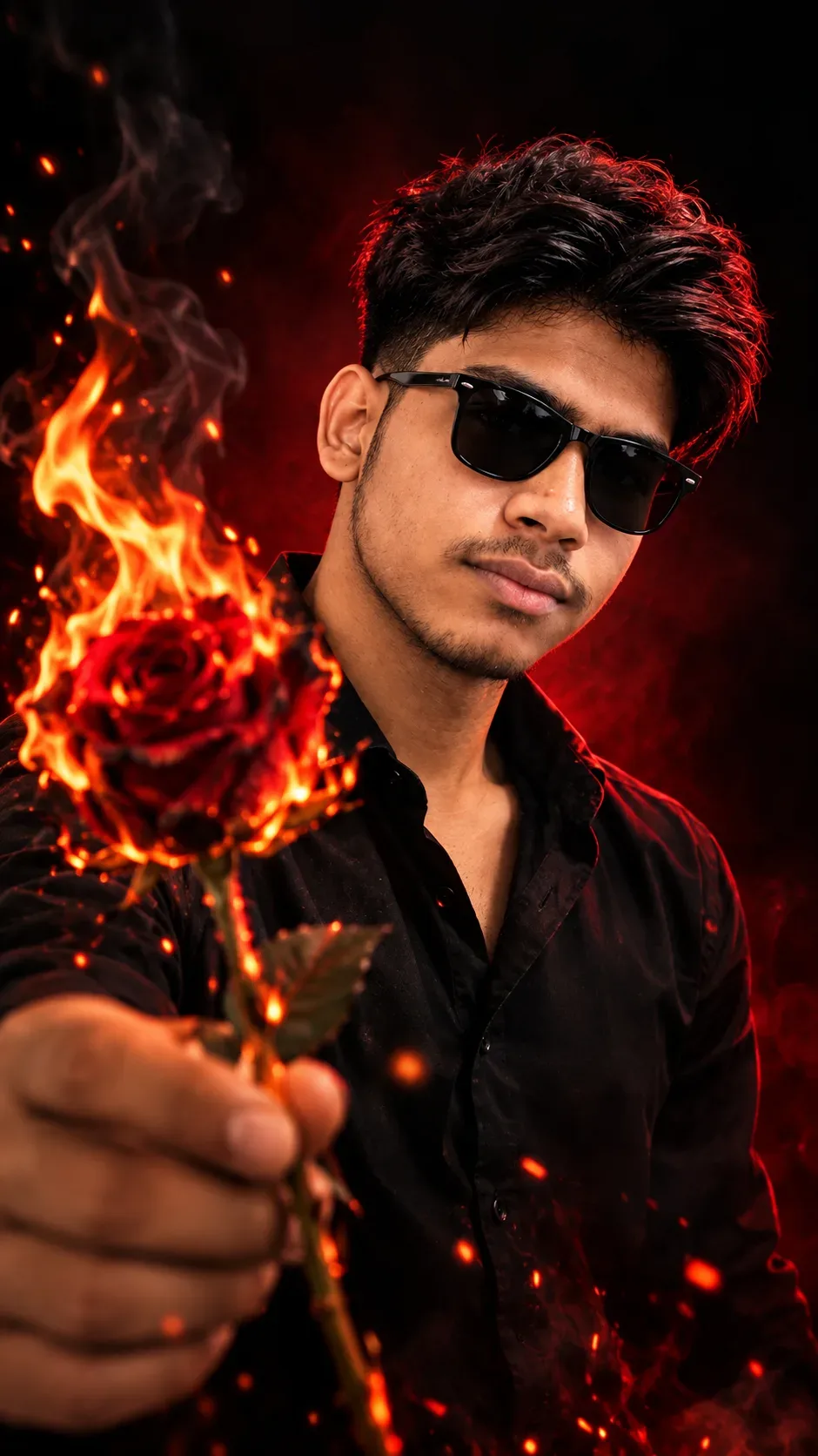 Rose-eyed Glasses In Hand AI Photo Prompt preview example result