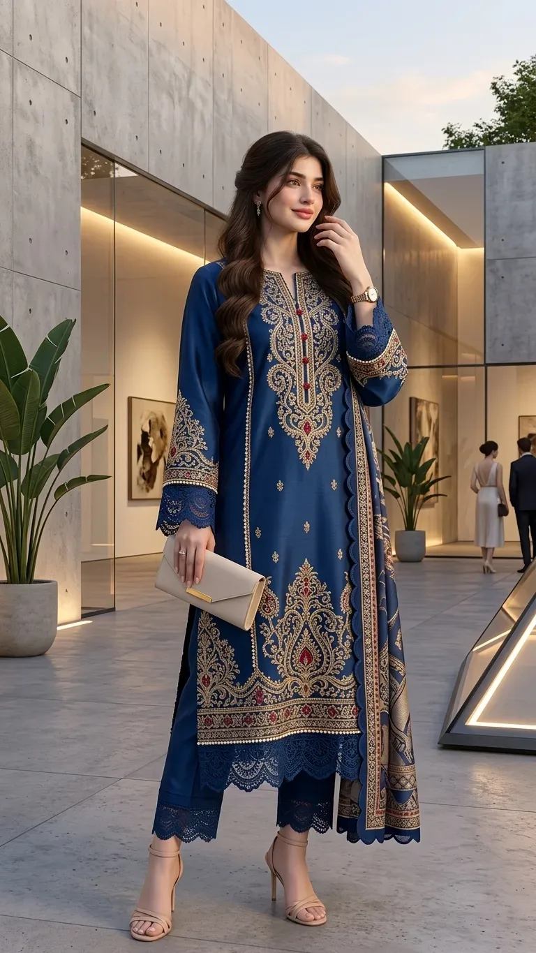 Royal Blue Elegance In Modren Architecture AI Photo Prompt preview example result