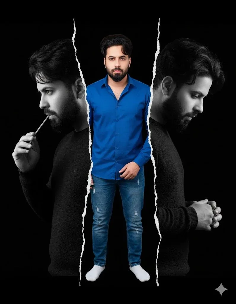 Royal Blue Shirt Style DP AI Photo Prompt preview example result
