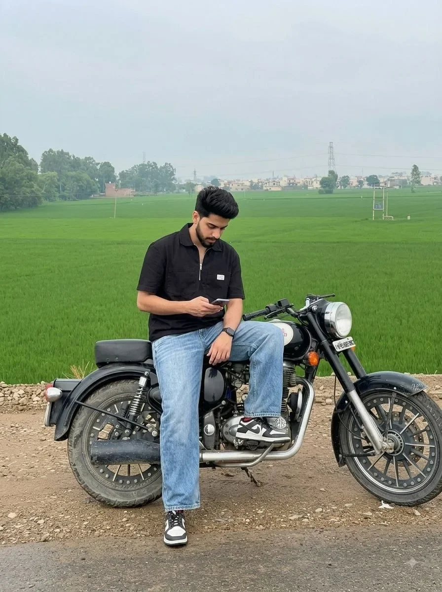 Royal Enfield Portrait AI Photo Prompt preview example result