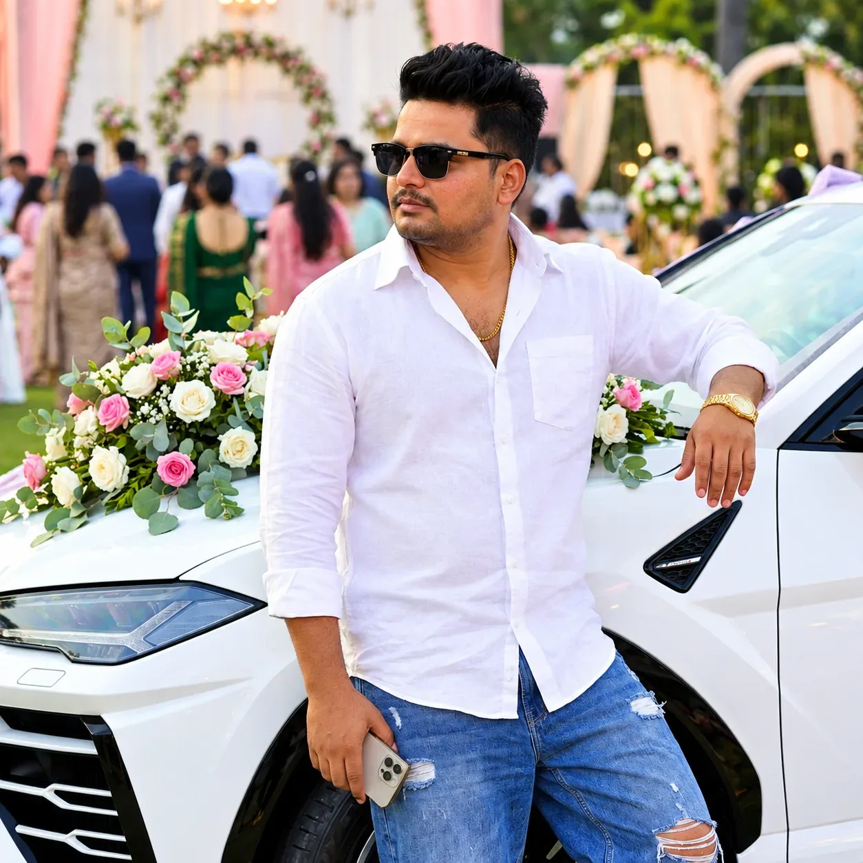 Royal Wedding Elegance Luxury Ride AI Photo Prompt preview example result