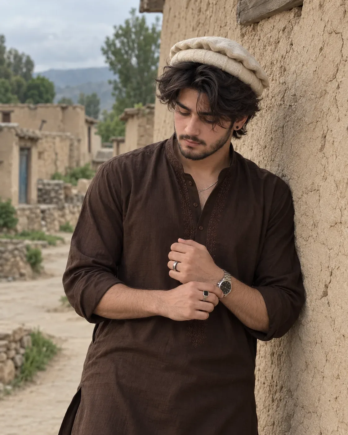 Rustic Village Portrait In Traditional Attire AI Photo Prompt preview example result
