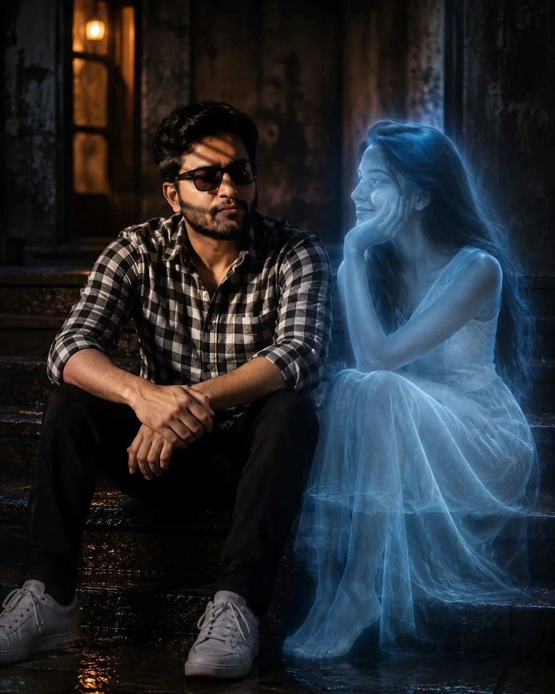 Shadows & Silence — A Ghostly Encounter AI Photo Prompt preview example result