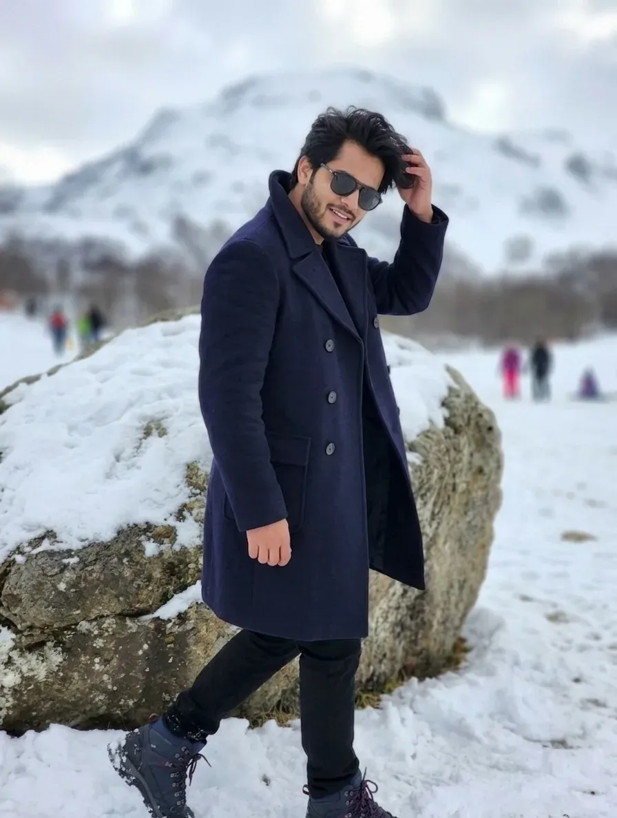 Snowy Mountain Portrait AI Photo Prompt preview example result
