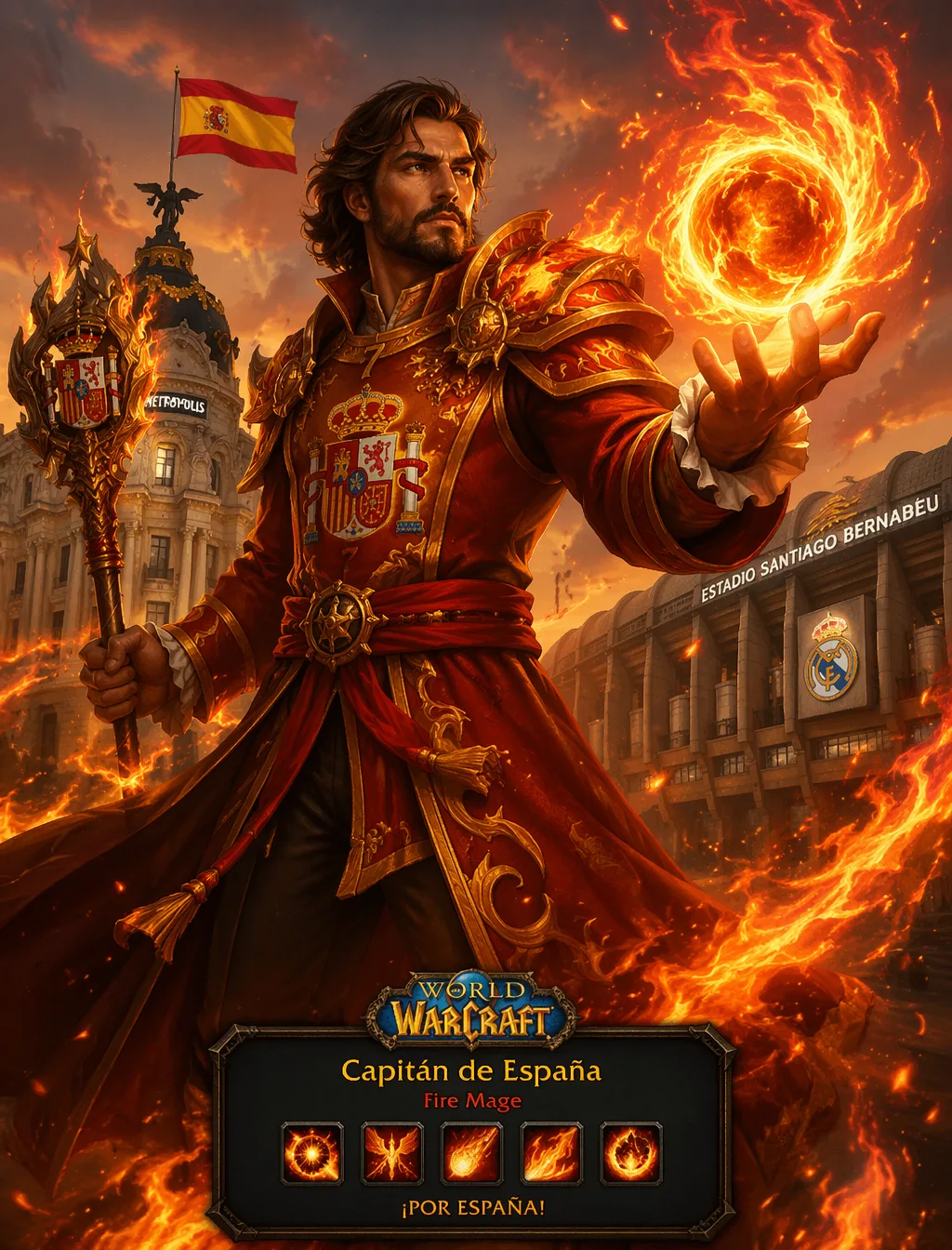 Spain Wow Fire Mage Wow AI Photo Prompt generated preview
