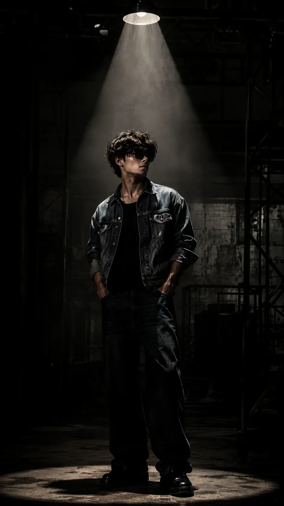 Spot Light In Industrial Light AI Photo Prompt preview example result