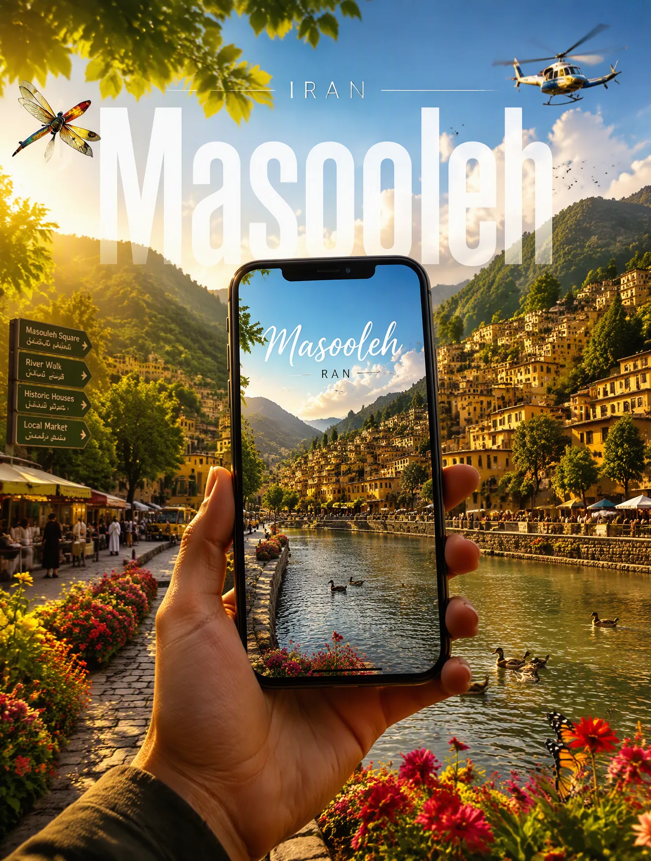 Stop-Scrolling Travel Poster For Masooleh AI Photo Prompt generated preview