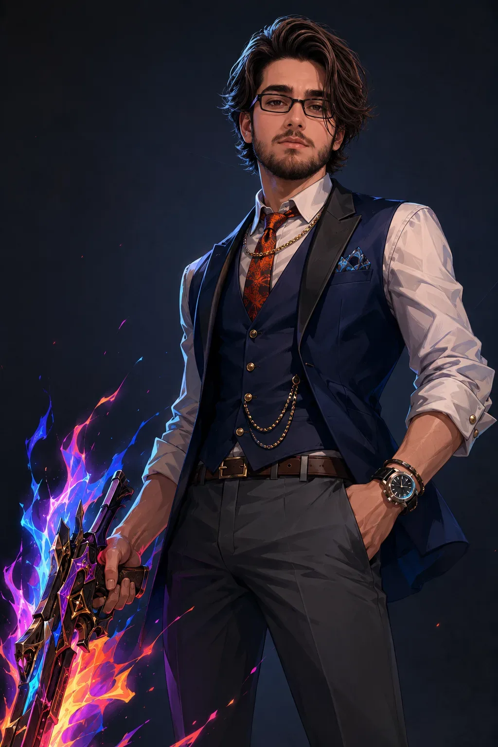 Stylish Futuristic Agent Premium Video Game Character Concept Art AI Photo Prompt preview example result