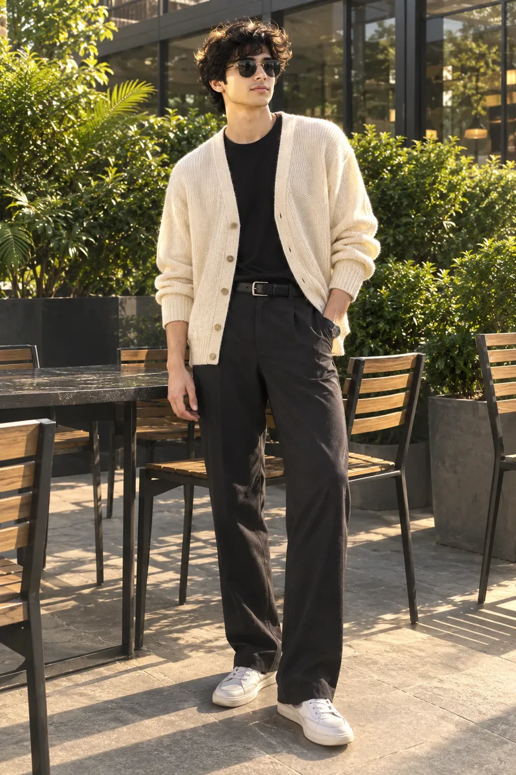 Sunlit Minimalism Contemporary Cardigan Street Editorial AI Photo Prompt preview example result