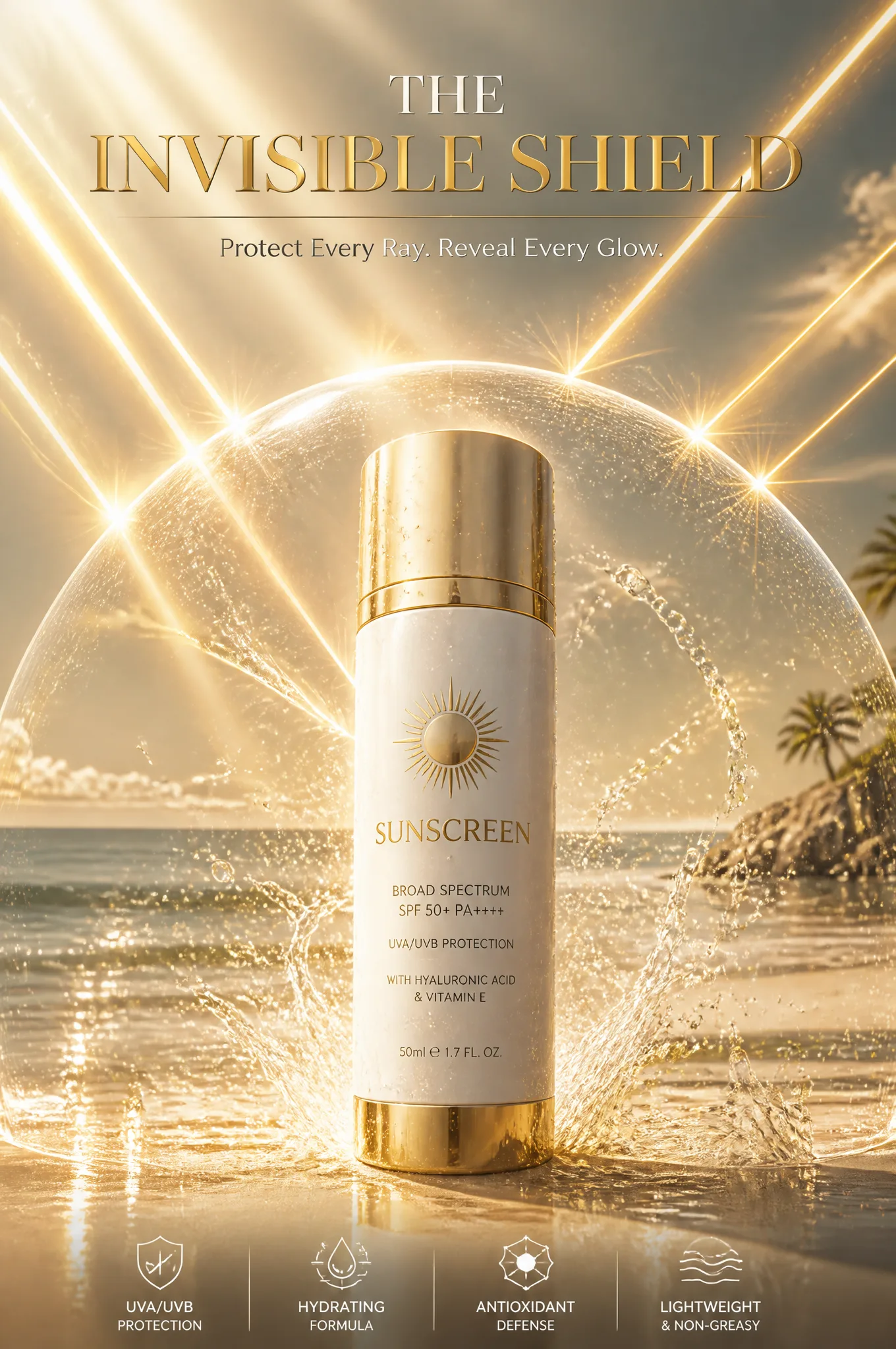Sunscreen Ad Realistic Cinematic AI Photo Prompt generated preview