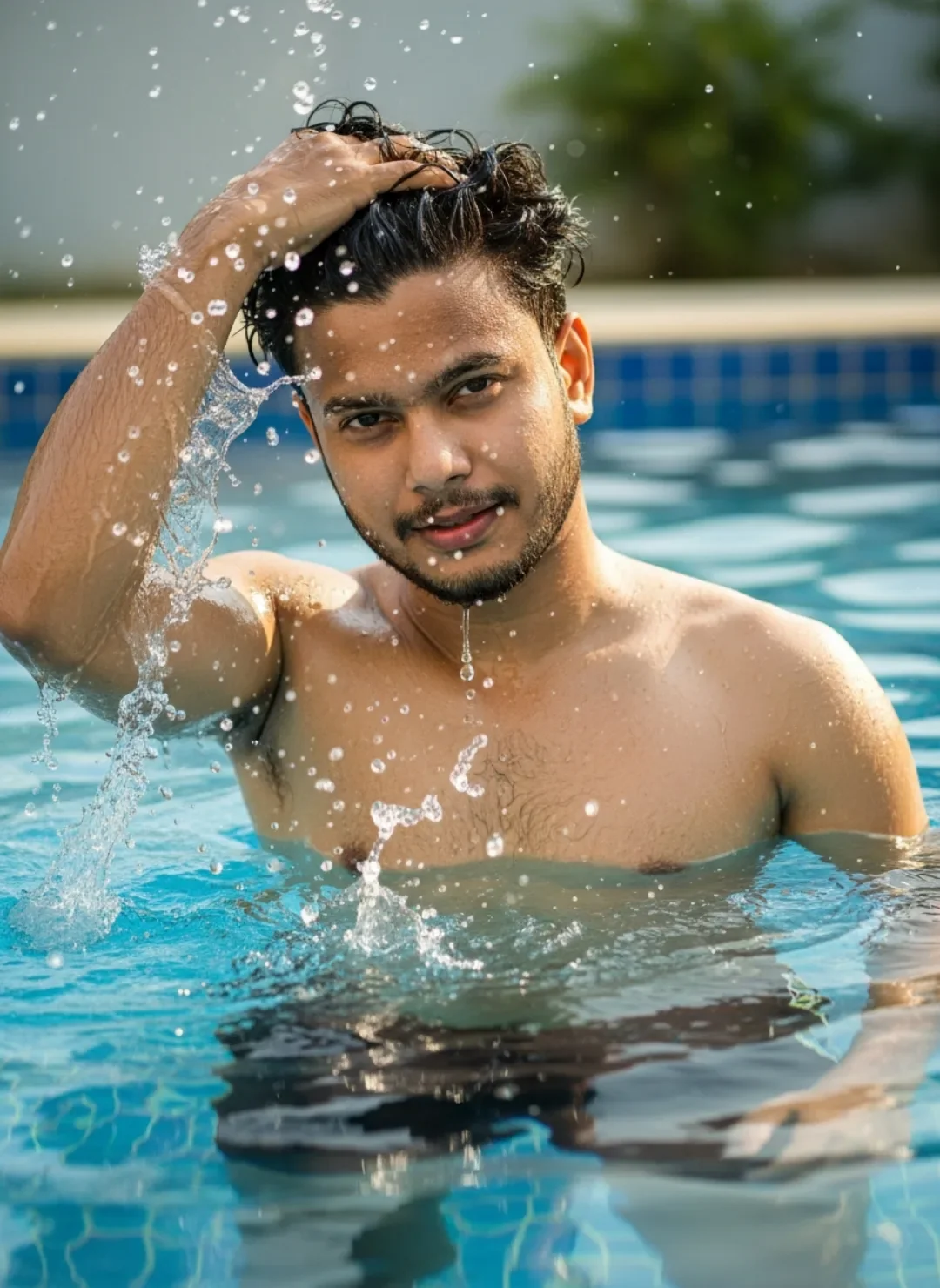 Swimming pool AI Photo Prompt preview example result