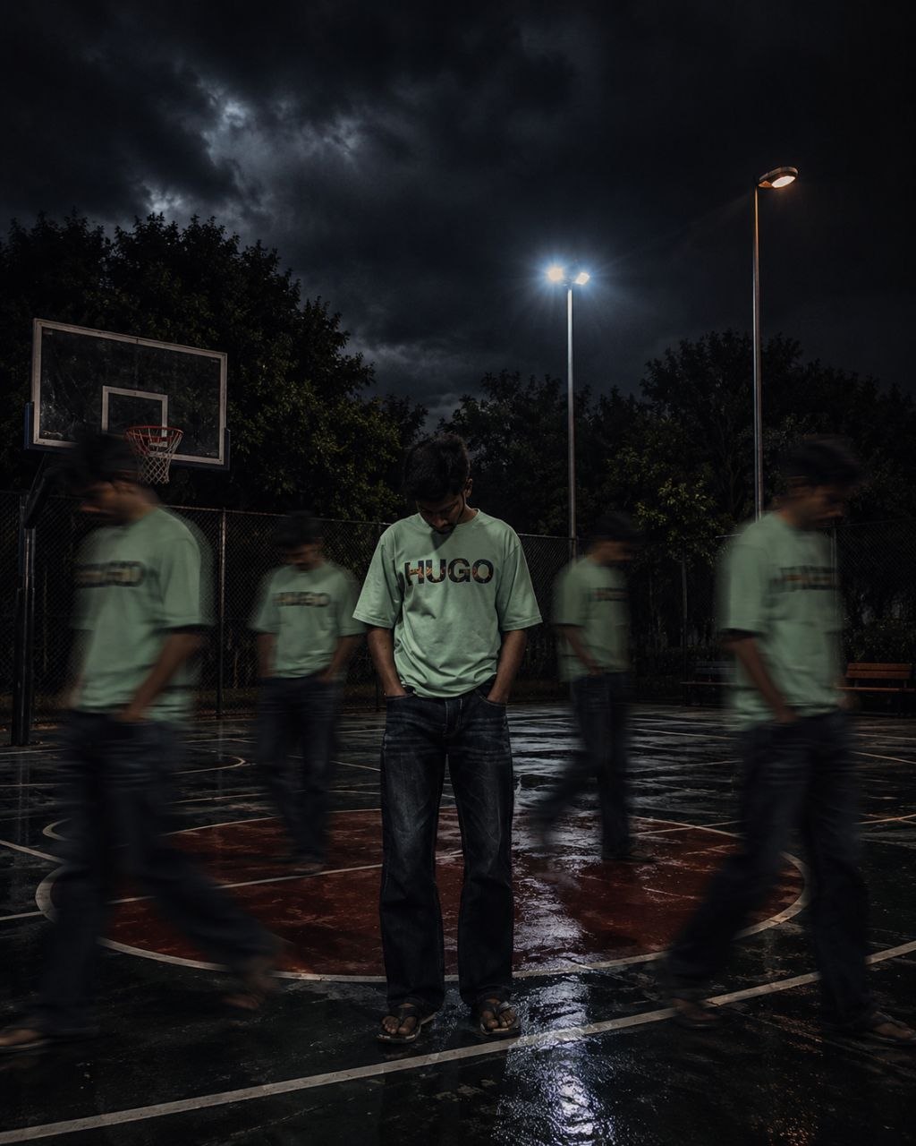 Moody Teenage Boy Streetwear Photoshoot - AI copy paste AI prompt example for dark, fashion