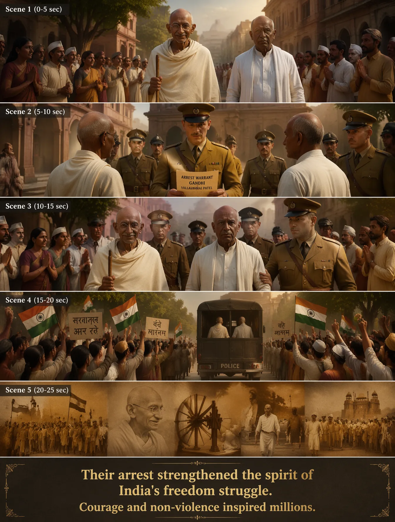 The Arrest Of Mahatma Gandhi And AI Photo Prompt generated preview