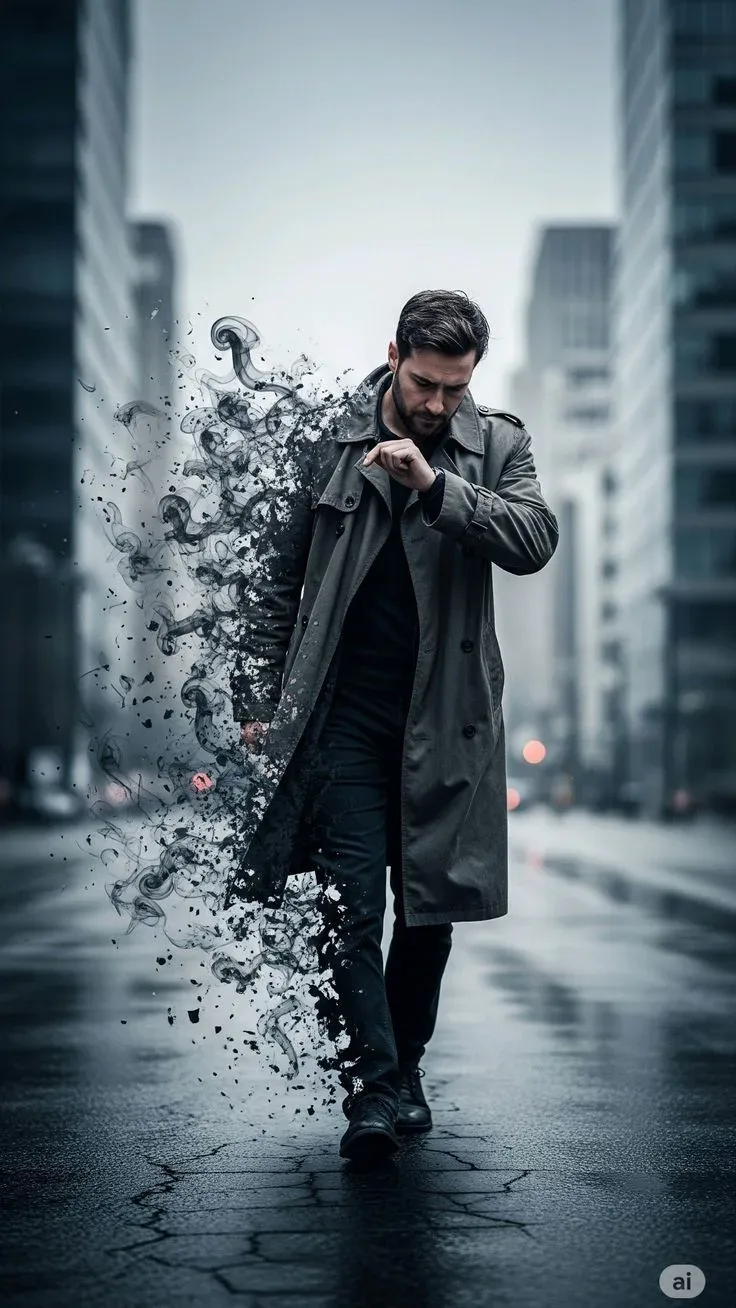 The Disintegrating Soul AI Photo Prompt preview example result