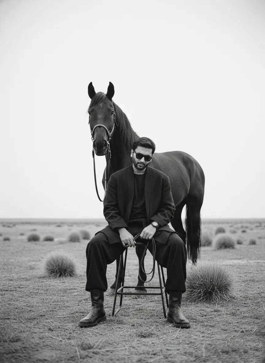 The Silent Rider A Timeless Bond AI Photo Prompt preview example result
