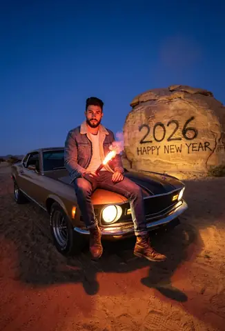 Mojave Desert Man Portrait - copy paste viral AI prompt