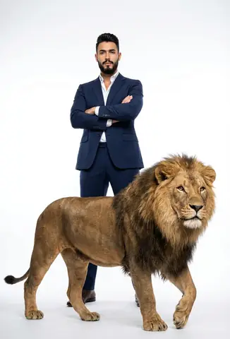 Man Lion Dominant Portrait Shot - copy paste viral AI prompt