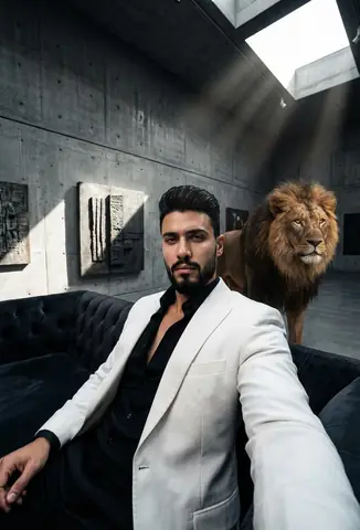 Mafia Boss Velvet Sofa Portrait - copy paste viral AI prompt