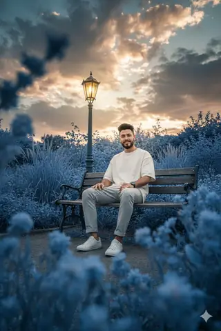 Person Park Bench Portrait - copy paste viral AI prompt