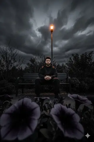 Dark Figure Cityscape Portrait - copy paste viral AI prompt