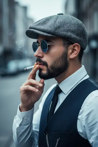 Vintage Gentleman Profile Portrait - copy paste viral AI prompt
