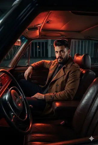 Vintage Car Passenger Portrait - copy paste viral AI prompt