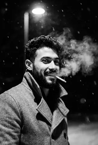 Winter Man Portrait Night - copy paste viral AI prompt