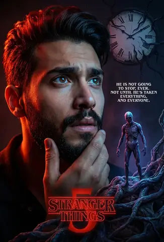 Dark Stranger Things Portrait - copy paste viral AI prompt