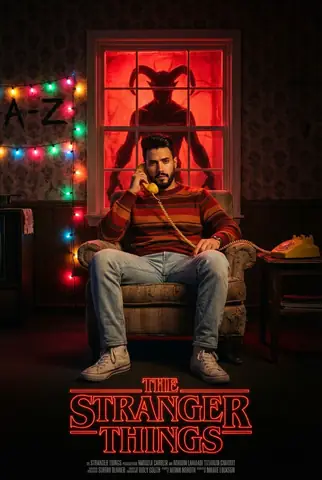 Retro Living Room Portrait Scene - copy paste viral AI prompt