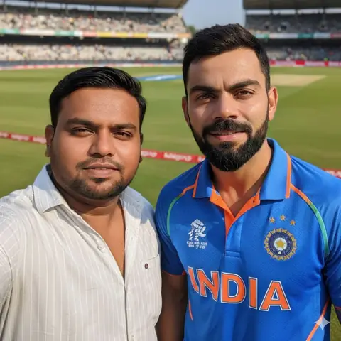 Virat Kohli Cricket Stadium Portrait - copy paste viral AI prompt