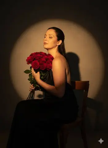Woman Portrait Golden Studio - copy paste viral AI prompt