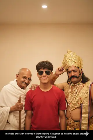 Gandhi King Cool Portrait - copy paste viral AI prompt