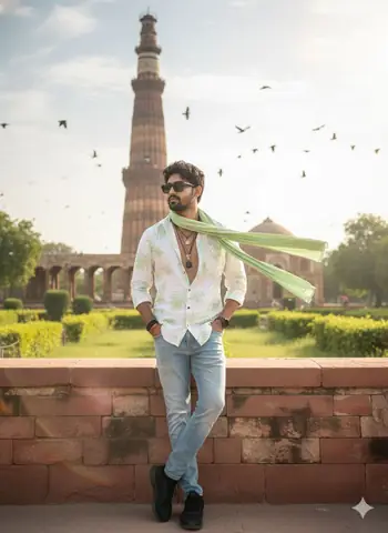 Slim Boy Lal Mahal Portrait - copy paste viral AI prompt