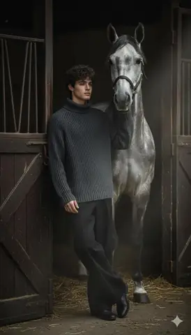 Man Stable Portrait Scene - copy paste viral AI prompt