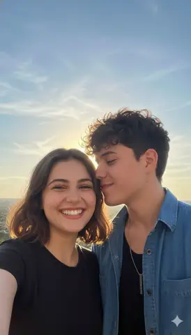Loving Couple Golden Hour Portrait - copy paste viral AI prompt