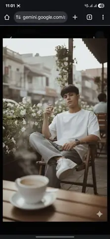 Young Man Cafe Morning Portrait - copy paste viral AI prompt