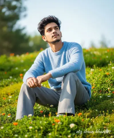 Young Man Mossy Hill Portrait - copy paste viral AI prompt