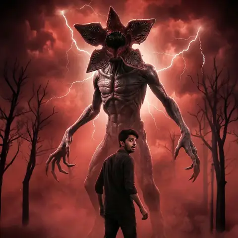 Dark Creature Horror Scene - copy paste viral AI prompt