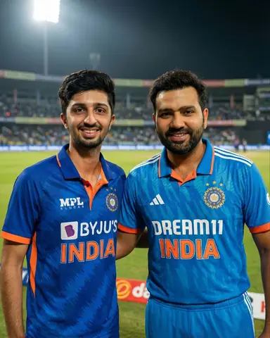 Indian Cricketers Stadium Portrait - copy paste viral AI prompt