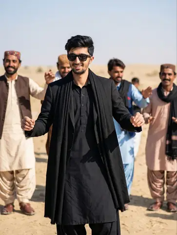 Young Man Desert Dance Portrait - copy paste viral AI prompt