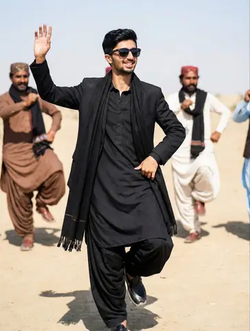 Young Man Desert Portrait Dance - copy paste viral AI prompt