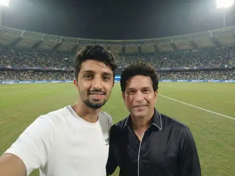 Cricket Stadium Night Portrait - copy paste viral AI prompt