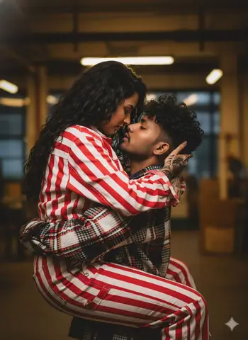 Intense Husband Wife Embrace Style - copy paste viral AI prompt