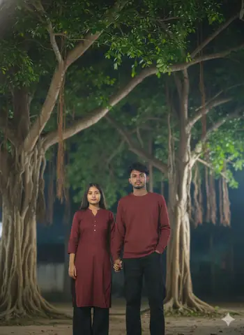 Romantic Night Under Banyan Trees Style - copy paste viral AI prompt