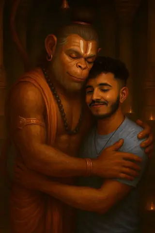Lord Hanuman Inspired Divine Hug - copy paste viral AI prompt
