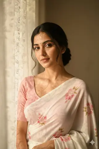 Elegant Sari Style Candid Portrait - copy paste viral AI prompt
