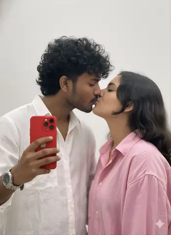 couple mirror selfie - copy paste viral AI prompt