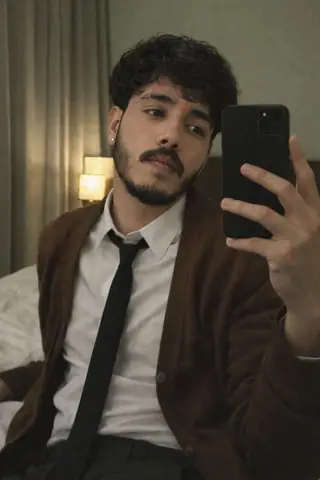 man mirror selfie - copy paste viral AI prompt